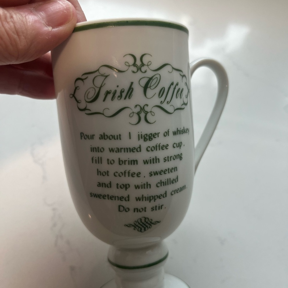 Irish Coffee Mug with Green Accents